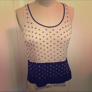 Diane von Furstenberg Colorblock studded tank