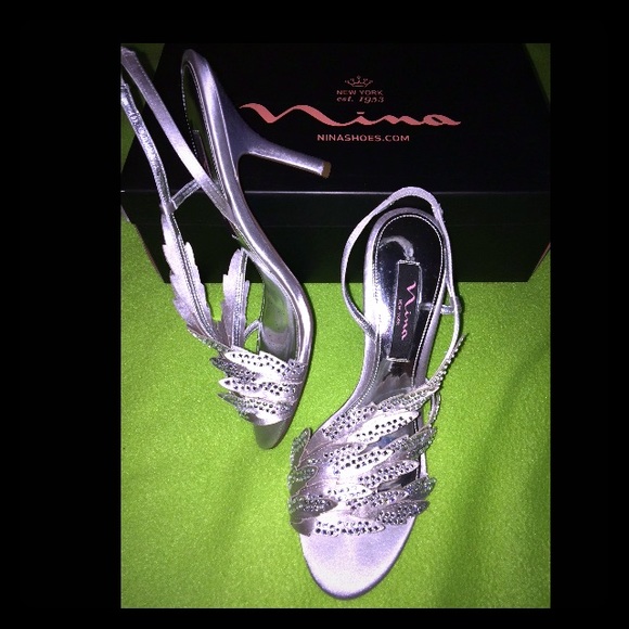 Gorgeous Silver and crystal high heels