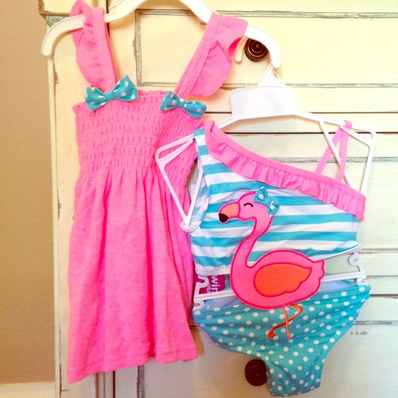 Toddler girl swim bathing suit and cover up NWT 3t