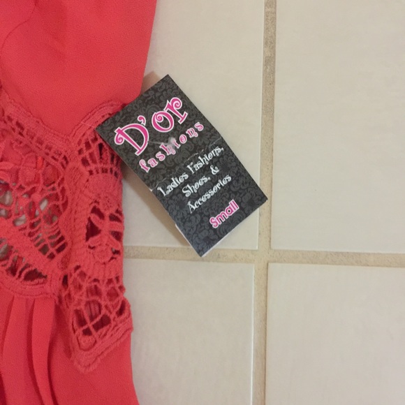 D'or coral shift summer dress - Picture 2 of 4