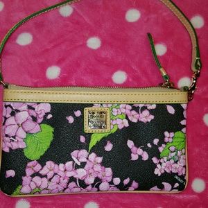 Dooney & Bourke wristlet with hydrangea print