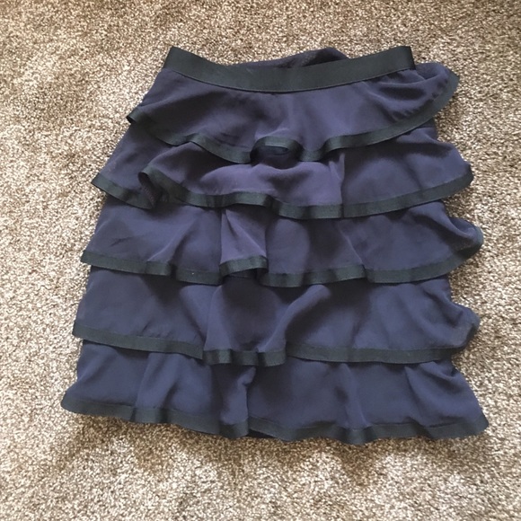 H&M blue satin mini skirt, size 2
