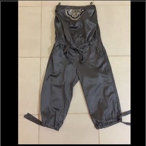 Bebe grey satin romper
