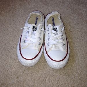 Authentic no tie white converse