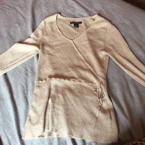 Dressy tan and gold sparkle shirt