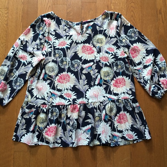 NWT Lauren Conrad 3/4 sleeve pleated hem top - Picture 4 of 4