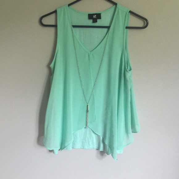 Flowy top with attached necklace