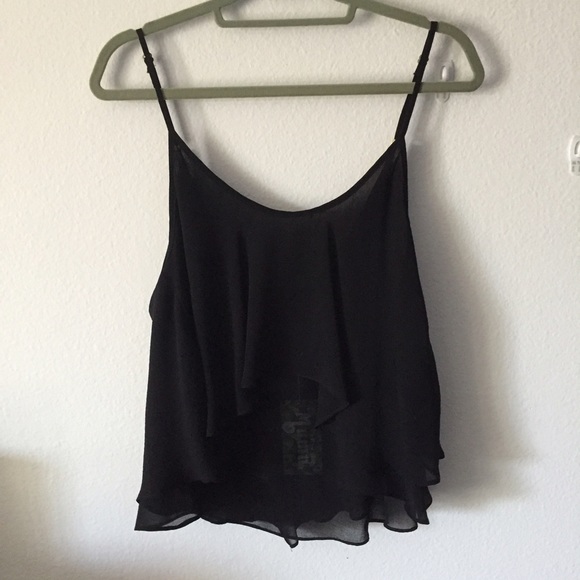 ❌SOLD❌Jodi Rae Ruffle Tank Black - Picture 4 of 4