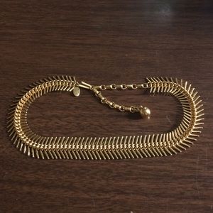 Vintage Fishbone Rogét TM Gold Tone Choker