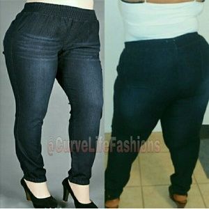 Black Washed Denim Joggers NWT