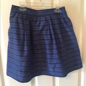 J. Crew Blue Striped Skirt with Pockets - Size 0
