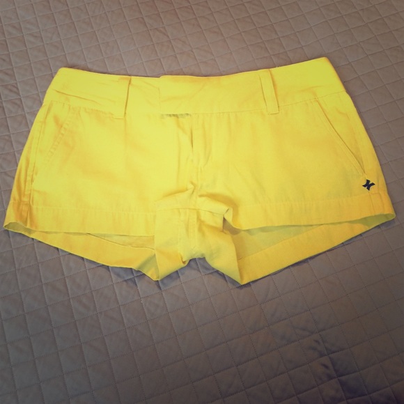 Bright yellow Hurley shorts