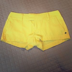 Bright yellow Hurley shorts