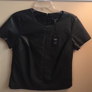 Express faux leather t-shirt