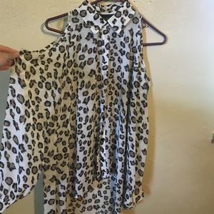 Button up cheetah shirt