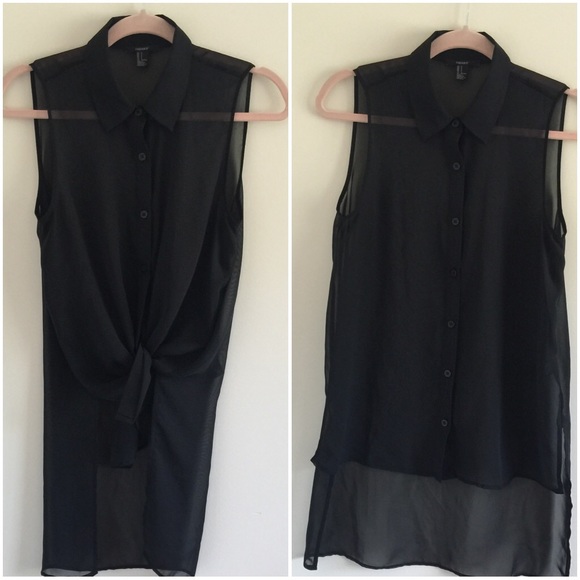 🌹F21 Hi-lo Chiffon Tunic - Picture 2 of 2
