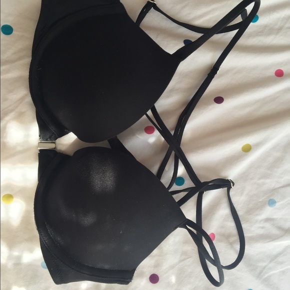 Black front clasp lingerie