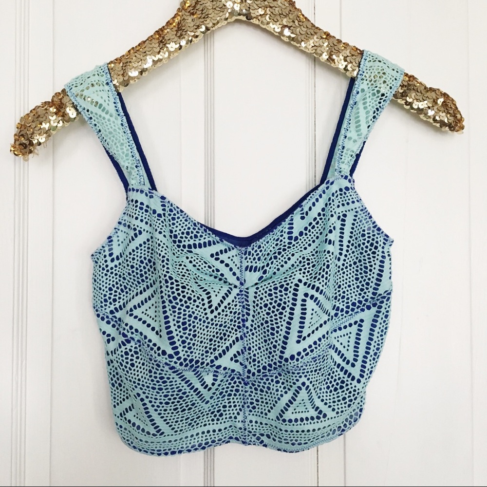 {Free People} Laser Cut Crop Top