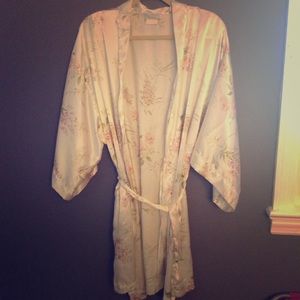 Sexy Silk Floral Robe