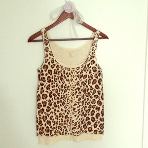 JCrew Leopard Tank Top