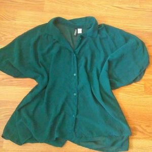 Dark green sheered blouse