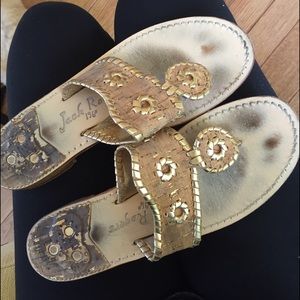 Jack Roger gold and cork sandals