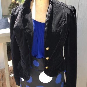 Crop Blazer. Black Velvet