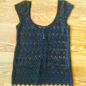 Sexy black crochet top
