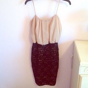 Tan & Black Dress