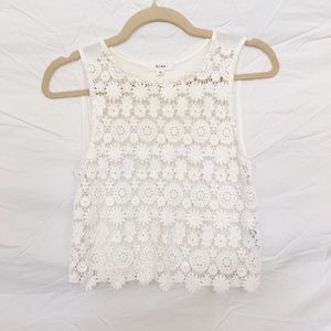 White lace crop top