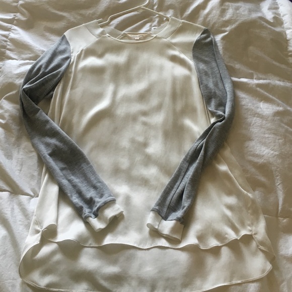 Rebecca Taylor two tone long sleeve blouse