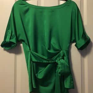 Emerald Green New York & Company work blouse.