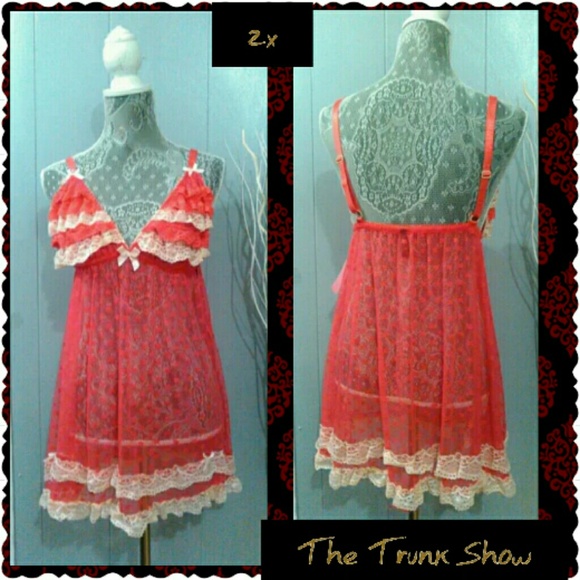 SECRET LACE NT~~  PINK CHEMISE NEGLIGEE SIZE 2X