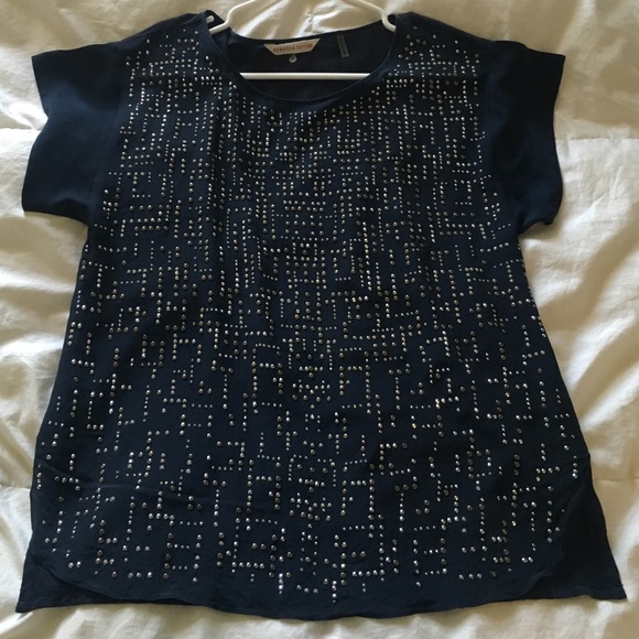 Rebecca Taylor navy T with embellishments size S