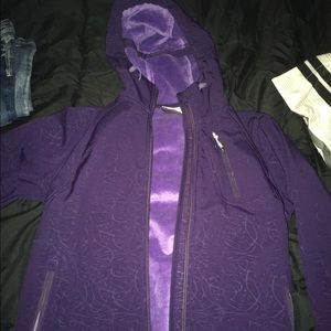 Purple hooded coat