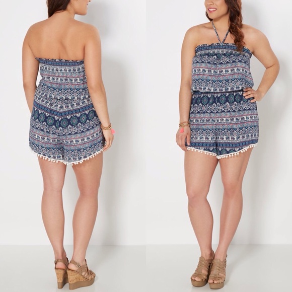 ⚓️ Firm! Plus Size Smocked Romper NEW - Picture 2 of 4