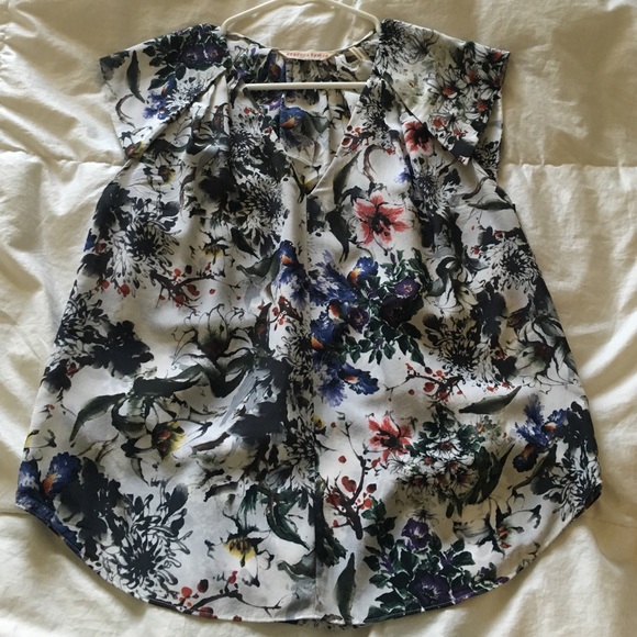 Rebecca Taylor floral silk short sleeve size 6