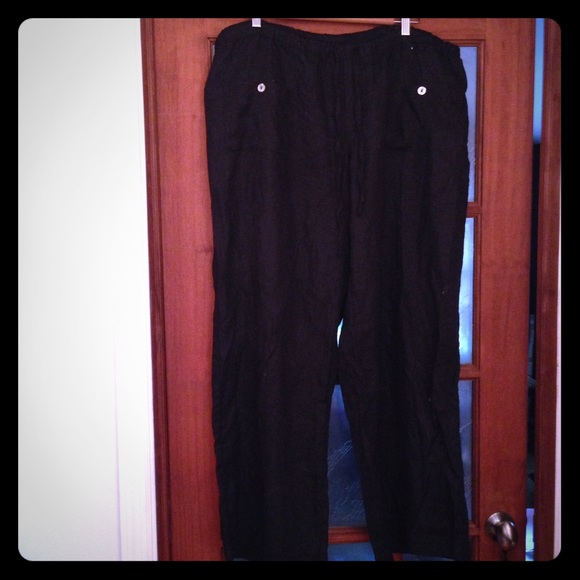 Black linen pants
