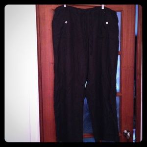 Black linen pants