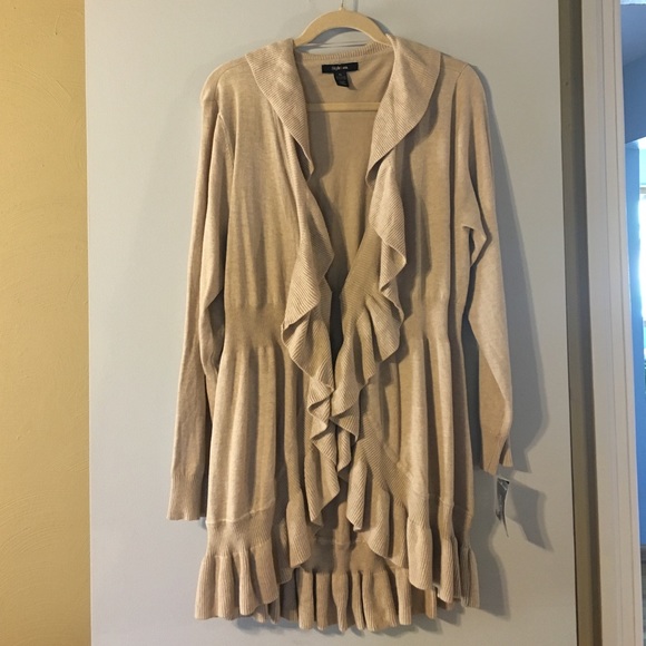 Cardigan with ruffle detail