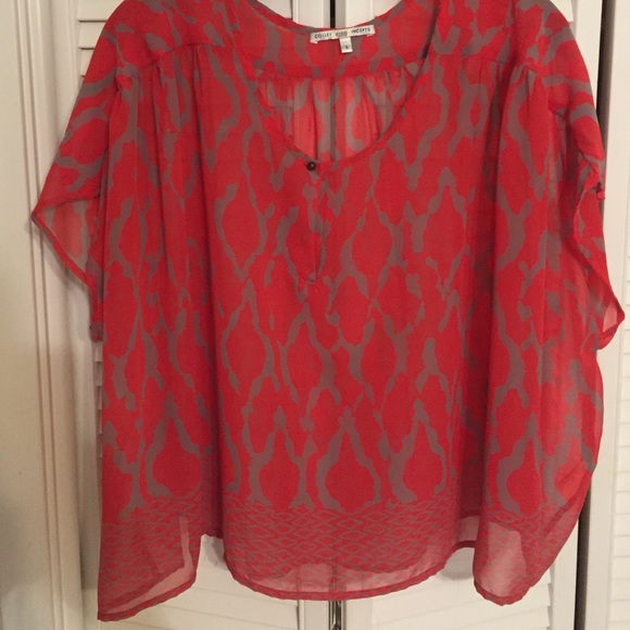 Coral flowy crop top