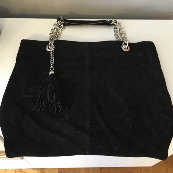 PRICE DROP!! Black Suede Italian Leather Handbag