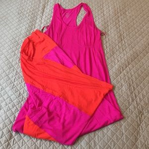 Pink and orange maxi dress