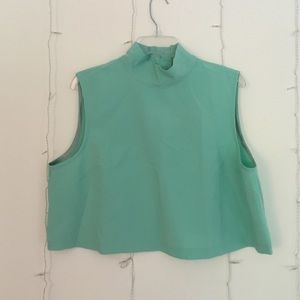 Turquoise Scuba Crop Top