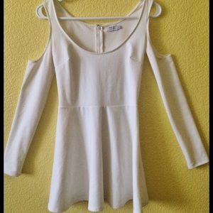 tobi open shoulder long sleeve dress