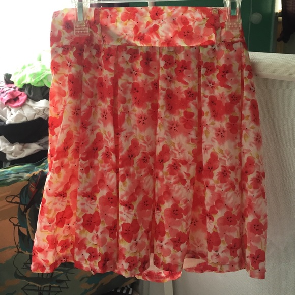 Floral bright skater skirt