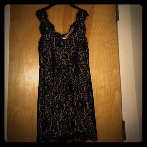 Joie tori lace dress black & nude size small
