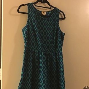 Green and blue diamond dress