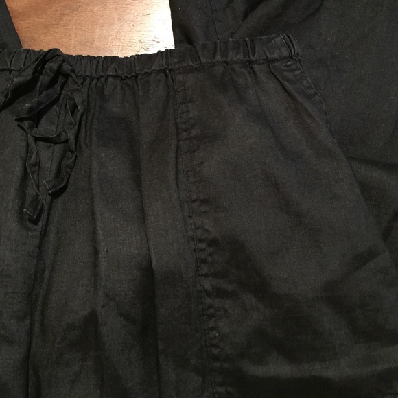 Wide leg linen drawstring pants