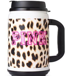 VS Pink Leopard Print Travel Mug